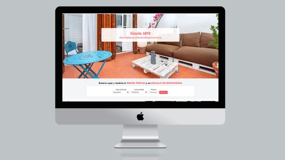 Diseño desktop de la página de un apartamento en Central Suites Barcelona