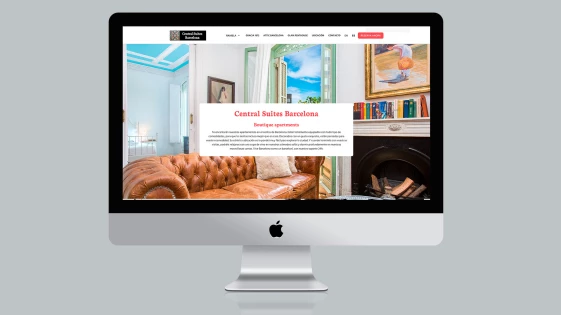 Diseño web de la página principal de Central Suites Barcelona